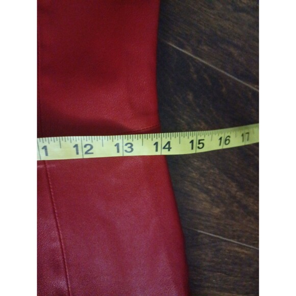 AS BY DF Mrs. Smith Stretch Red Body con Knee Long Leather Dress Size M - Picture 8 of 9